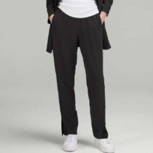 LULULEMON Women XL Black Everlux High Rise Zip Leg Track Pants Full Length